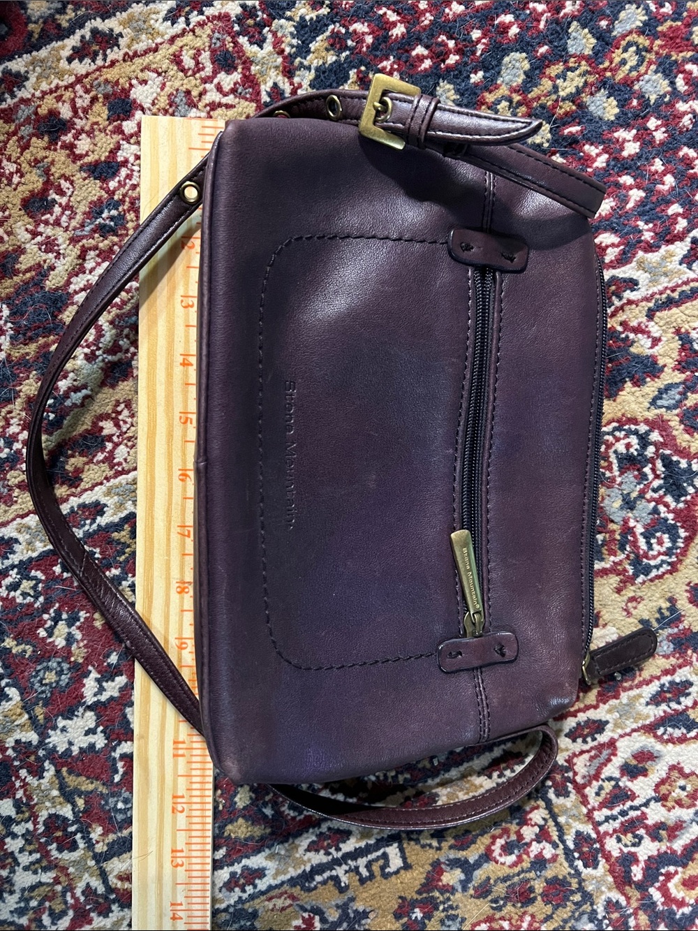 Stone Mountain brand  Crossbody Bag in Deep brown Plum